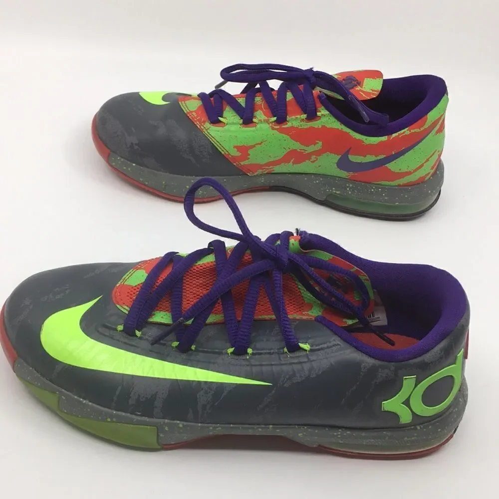 Nike KD 6 VII energy Kevin Durant gray neon green Size kids 4 Youth
